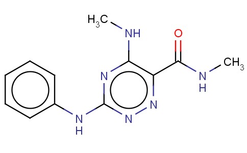 1,2,4-TRIAZINE-6-CARBOXAMIDE, N-METHYL-5-(METHYLAMINO)-3-(PHENYLAMINO)-